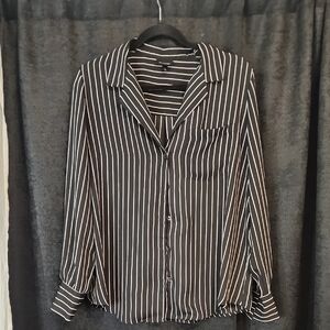 Chic Striped Button-Up Blouse